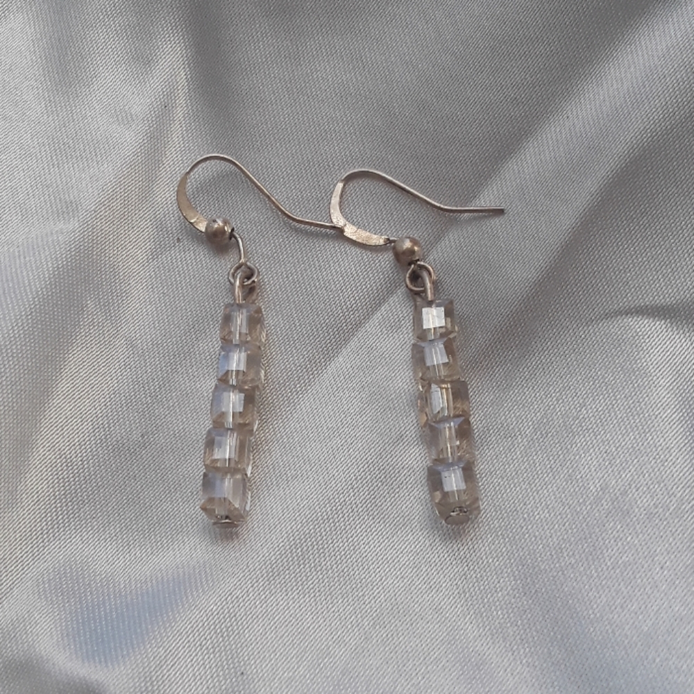Clear beaded earrings